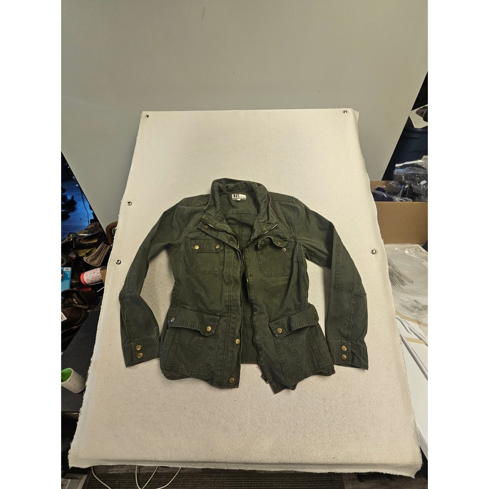 KUT from the Kloth Olive Green Cotton Utility Field Jacket KJ22402SF Large - Picture 2 of 7